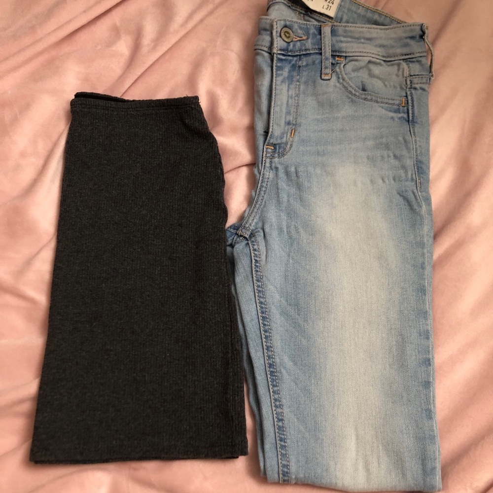 Hollister BUNDLE mini pencil skirt + skinny jeans
